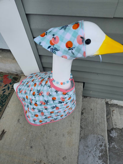 Gingham Oranges Porch Goose Outfit