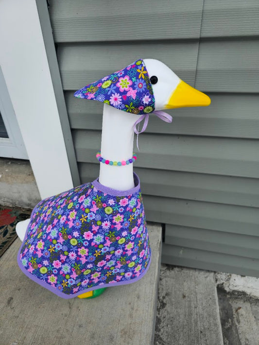 Sparkly Floral Porch Goose Outfit