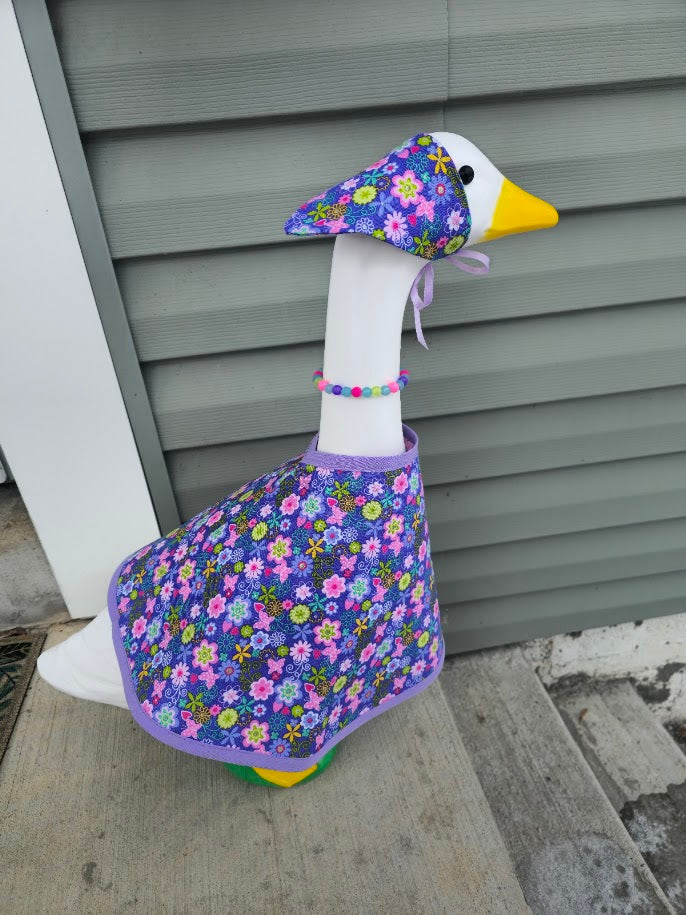 Sparkly Floral Porch Goose Outfit