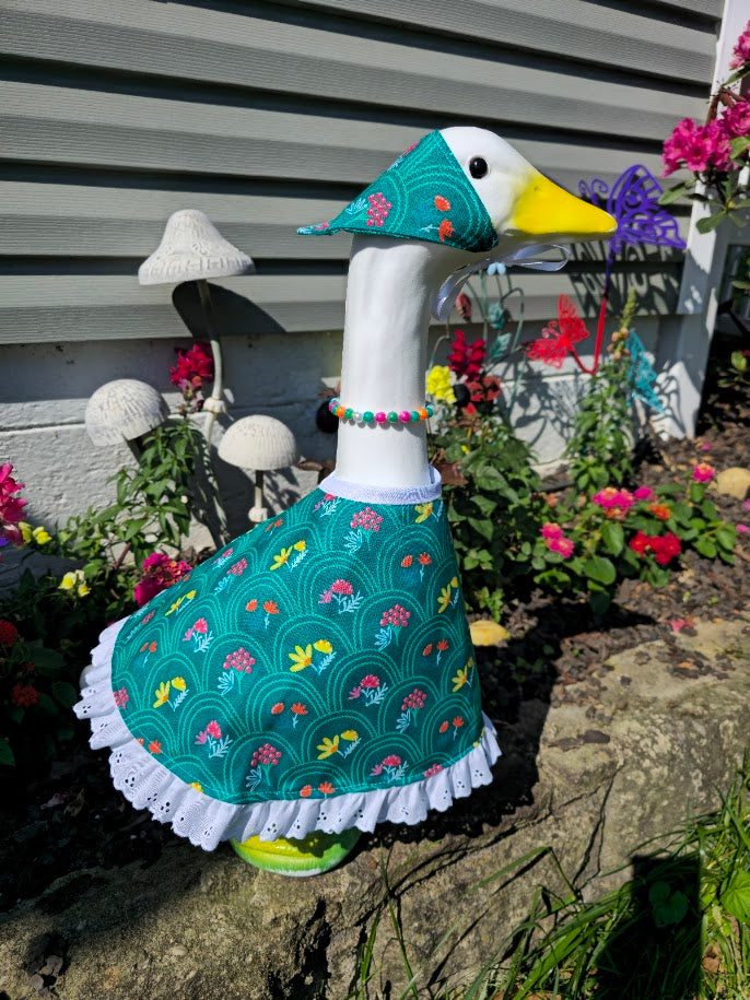 Teal Garden Porch Goose Outfit