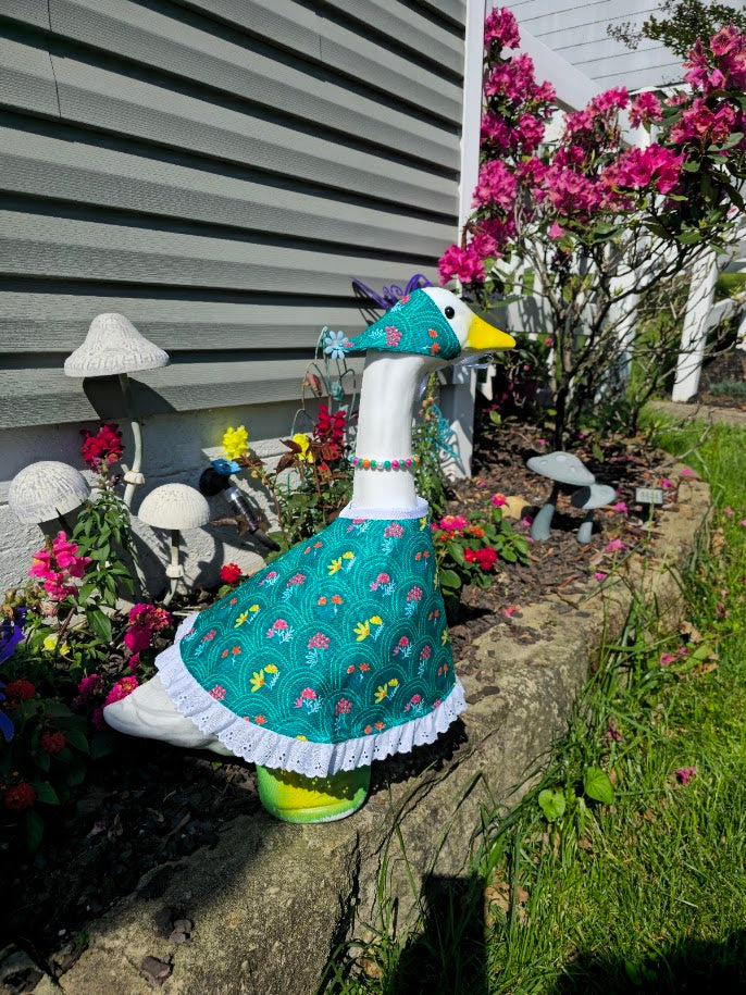Teal Garden Porch Goose Outfit