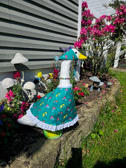 Teal Garden Porch Goose Outfit