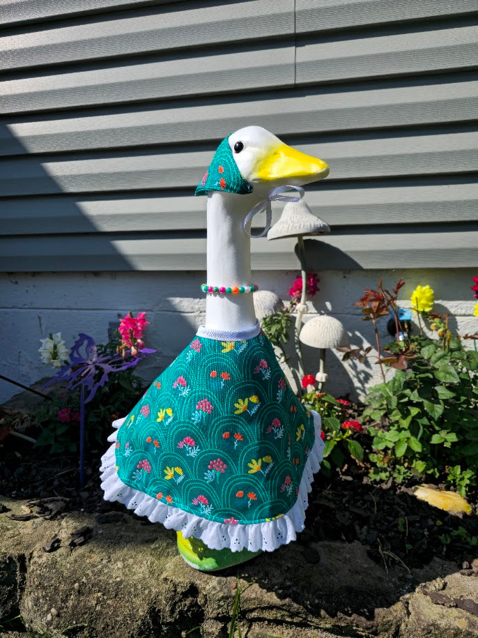 Teal Garden Porch Goose Outfit