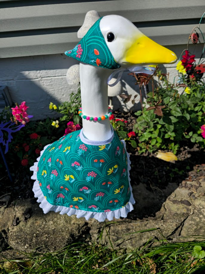 Teal Garden Porch Goose Outfit