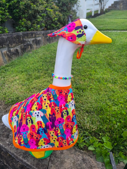 Colorful Dogs Porch Goose Outfit