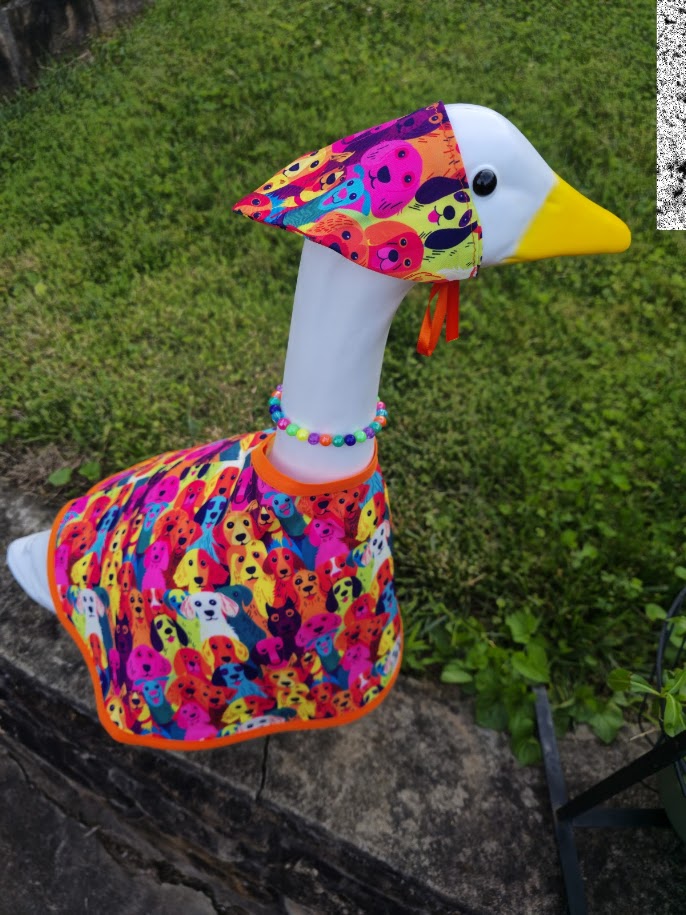 Colorful Dogs Porch Goose Outfit