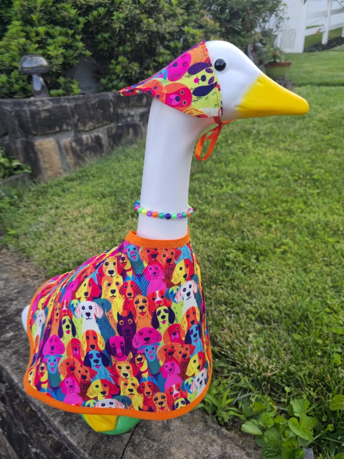Colorful Dogs Porch Goose Outfit