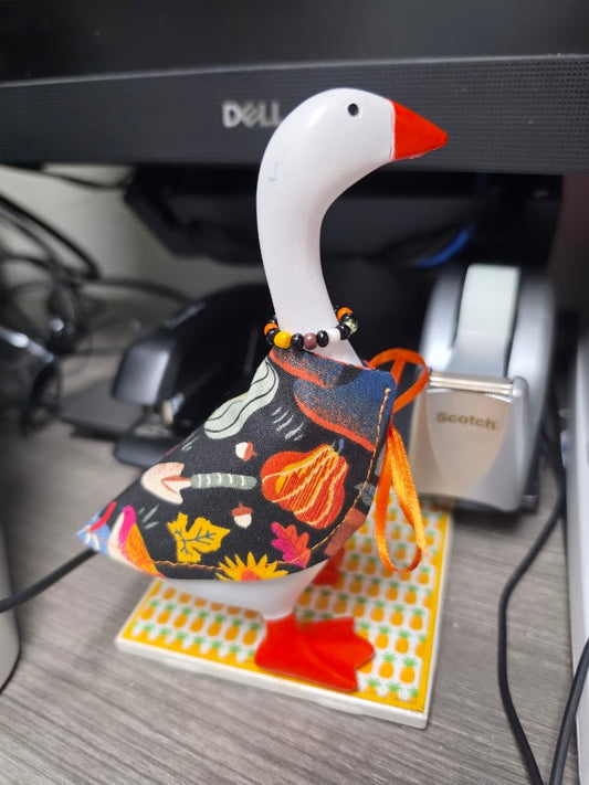 Fall Gardening Desk Goose Outfit