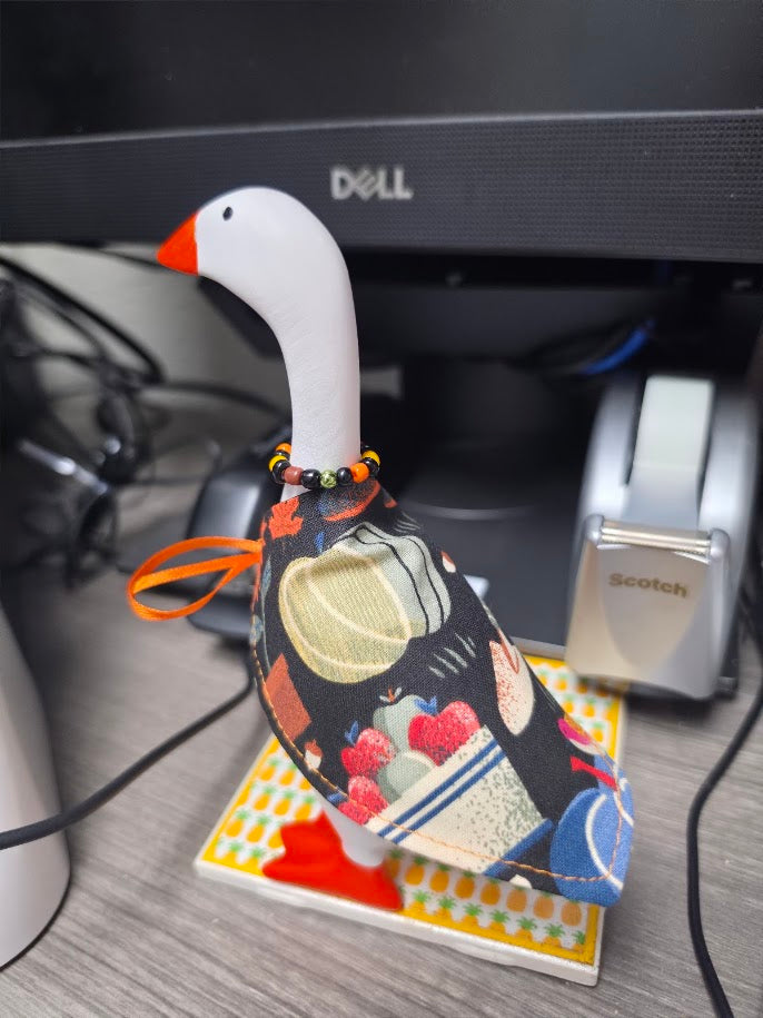 Fall Gardening Desk Goose Outfit