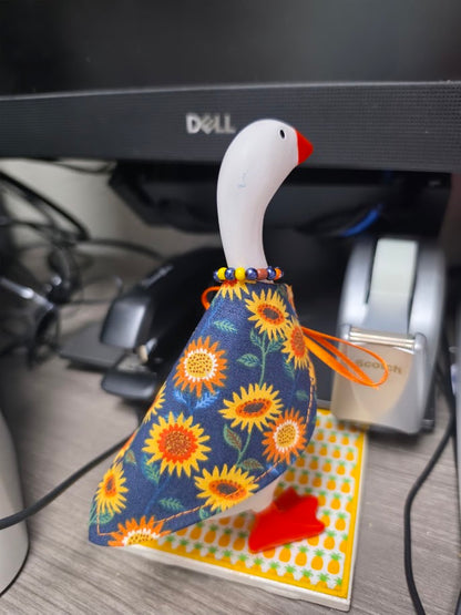Sunflowers on Blue Desk Goose Outfit
