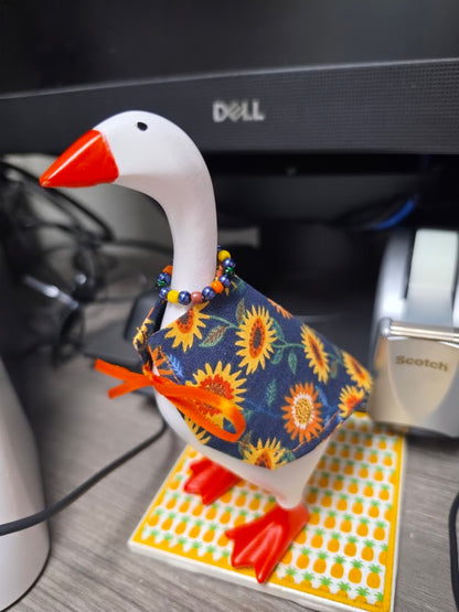 Sunflowers on Blue Desk Goose Outfit