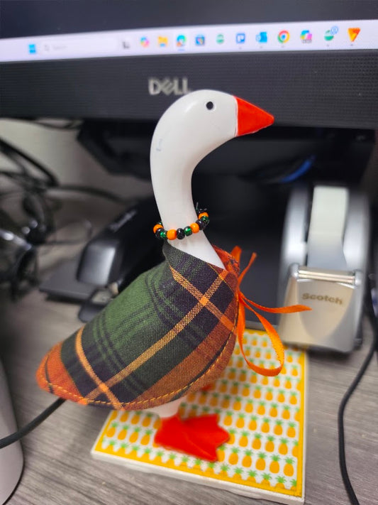 Autumn Plaid Desk Goose Outfit