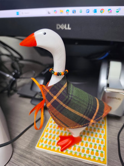 Autumn Plaid Desk Goose Outfit