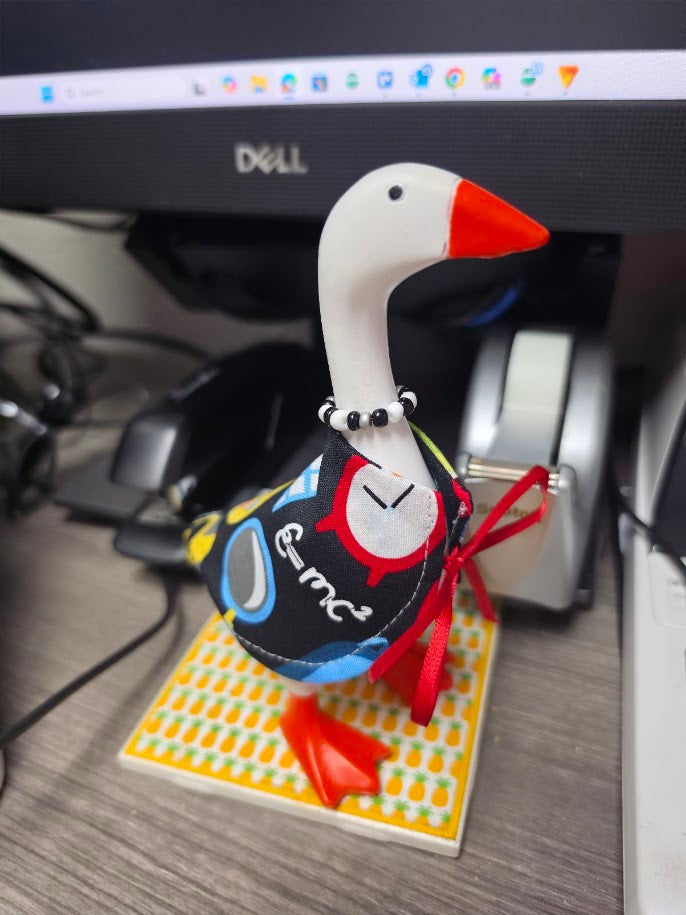 School Bus Buddy Desk Goose Outfit