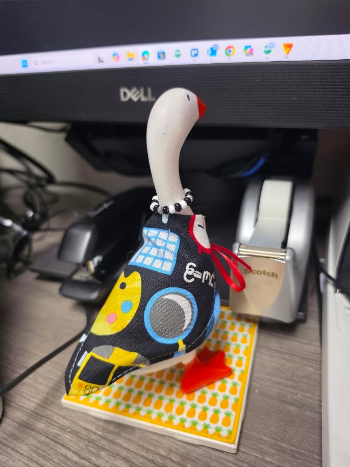 School Bus Buddy Desk Goose Outfit