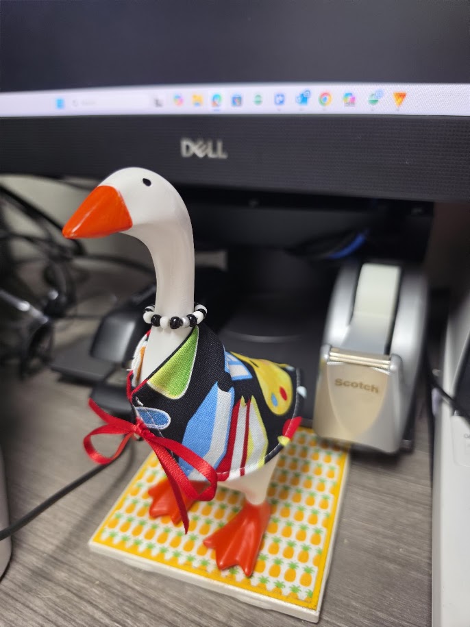 School Bus Buddy Desk Goose Outfit