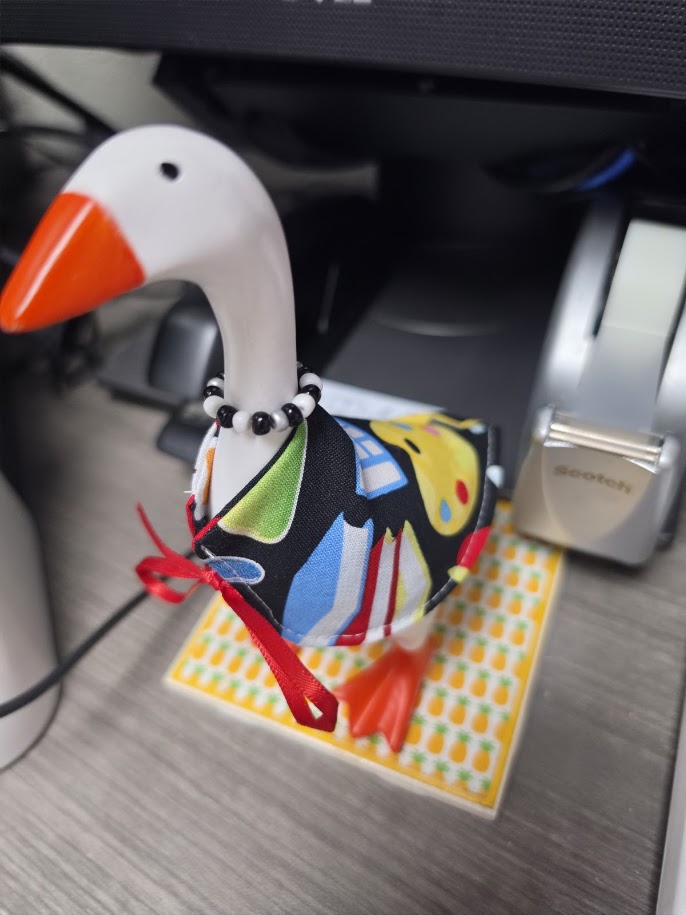 School Bus Buddy Desk Goose Outfit