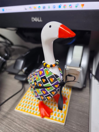 Candy Corn Cutie Desk Goose Outfit