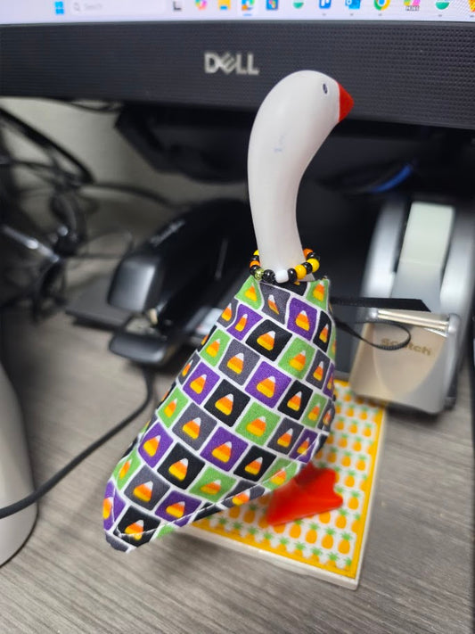 Candy Corn Cutie Desk Goose Outfit