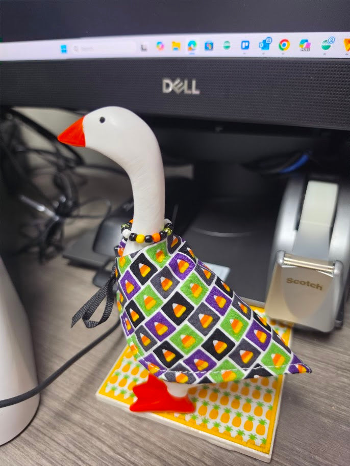 Candy Corn Cutie Desk Goose Outfit