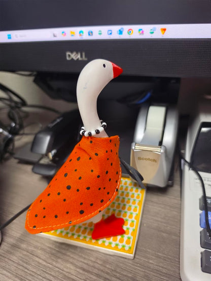 Polka Dot Pumpkin Desk Goose Outfit