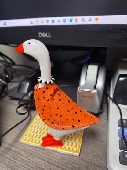 Polka Dot Pumpkin Desk Goose Outfit