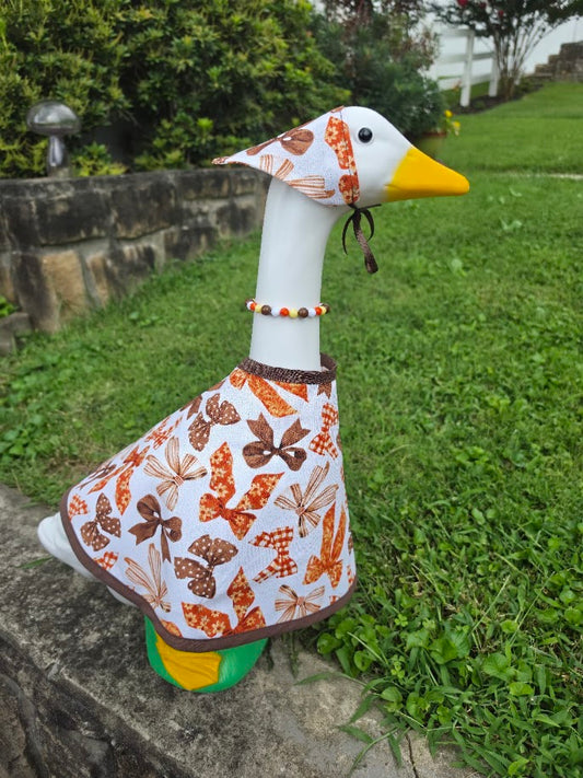 Autumn Bows Porch Goose Outfit