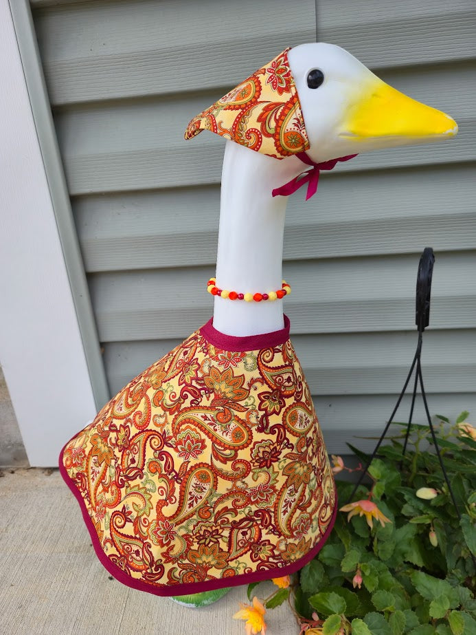 Fall Paisley Porch Goose Outfit