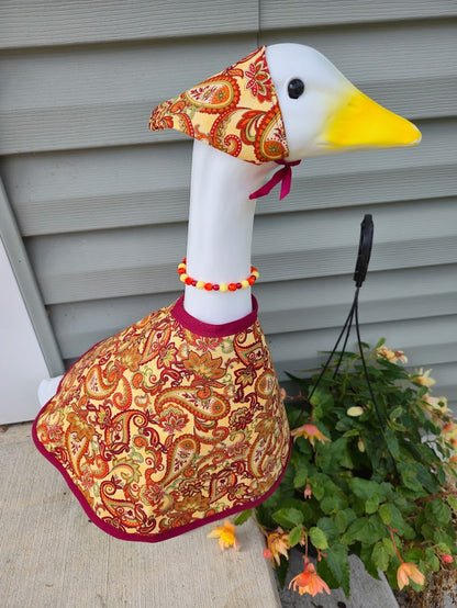 Fall Paisley Porch Goose Outfit