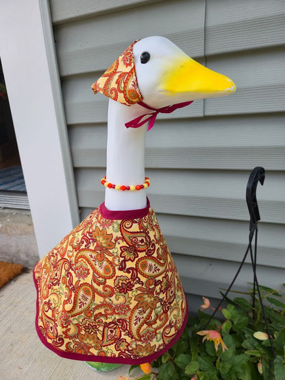 Fall Paisley Porch Goose Outfit