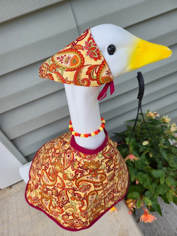 Fall Paisley Porch Goose Outfit