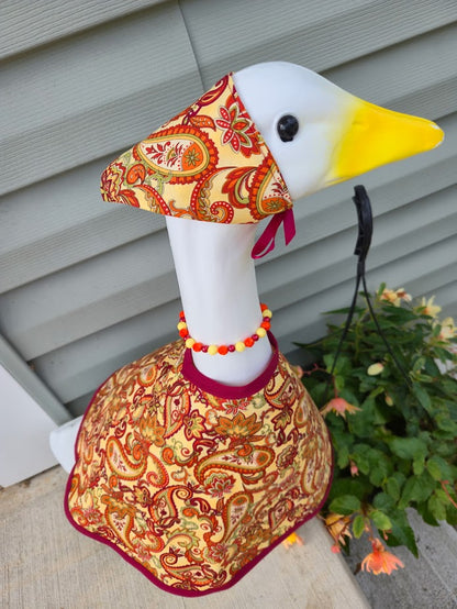Fall Paisley Porch Goose Outfit