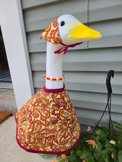 Fall Paisley Porch Goose Outfit