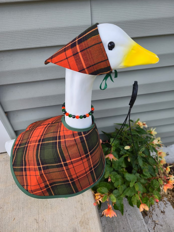 Autumn Plaid Porch Goose Outfit
