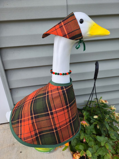 Autumn Plaid Porch Goose Outfit
