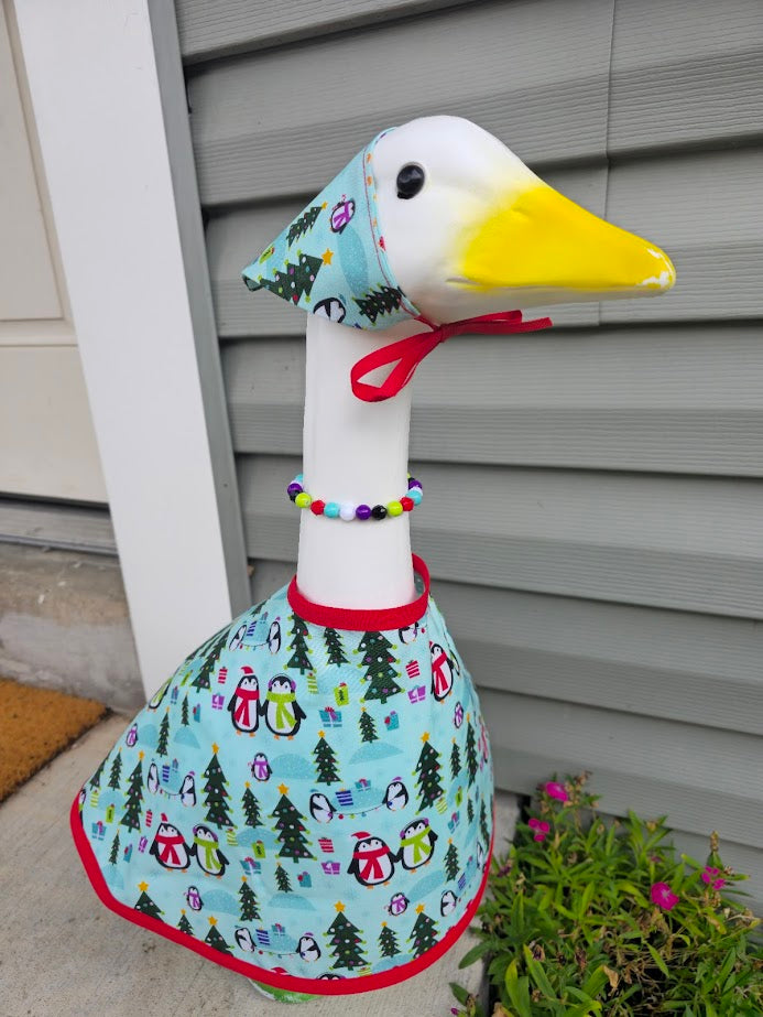 Peppermint Penguins Porch Goose Outfit