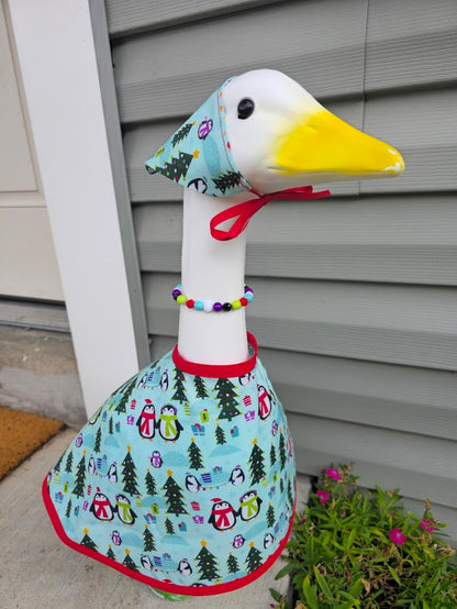 Peppermint Penguins Porch Goose Outfit