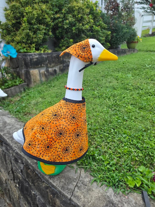 Orange Spiderweb Porch Goose Outfit