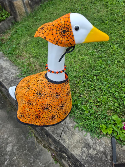 Orange Spiderweb Porch Goose Outfit